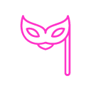 máscara de Carnaval dibujada en rosa