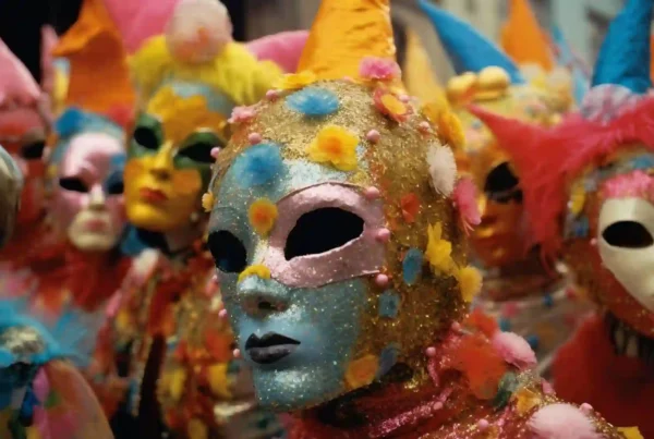 Maschere colorate del carnevale di Colonia, uan delle feste tedesche più famose