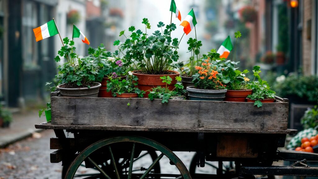 Vasi con bandiere irlandesi: la cultura irlandese è molto di più di trifogli, birra e pub.